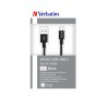 CABLU alimentare si date VERBATIM, pt. smartphone, USB 2.0 (T) la Micro-USB 2.0 (T), 30cm, premium, cablu metalic, negru, "48866