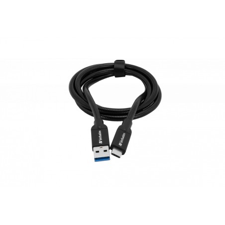 CABLU alimentare si date VERBATIM, pt. smartphone, USB 3.1 (T) la USB 3.1 Type-C (T), 1m, premium, cablu metalic, negru, "48871"