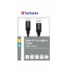 CABLU alimentare si date VERBATIM, pt. smartphone, USB 3.1 (T) la USB 3.1 Type-C (T), 1m, premium, cablu metalic, negru, "48871"