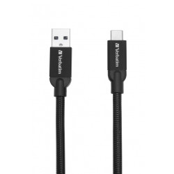 CABLU alimentare si date VERBATIM, pt. smartphone, USB 3.1 (T) la USB 3.1 Type-C (T), 1m, premium, cablu metalic, negru, "48871"