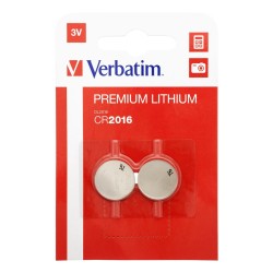 BATERIE VERBATIM, butoni (CR2016), 3V litiu, 2 buc., "49934"  (timbru verde 0.02 lei)