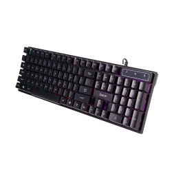 KIT gaming SPACER USB, tastatura RGB rainbow + mouse optic 7 culori, black, "SP-GK-01"   (timbru verde 0.8 lei)