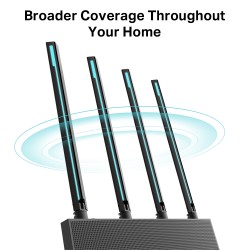 ROUTER TP-LINK wireless 1900Mbps, MU-MIMO, 4 porturi Gigabit, 4 antene externe, Dual Band 2.4 GHz+5 GHz AC1900 "Archer C80" (tim