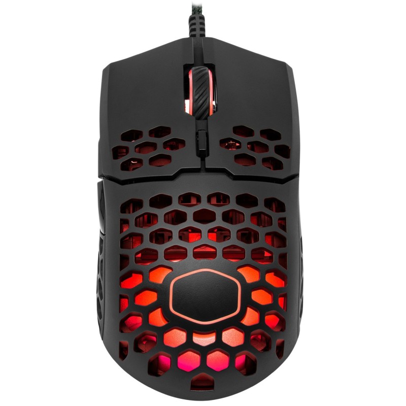 MOUSE COOLER MASTER, "MM711", gaming, cu fir, USB, optic, 16000 dpi, butoane/scroll 6/1, iluminare, butoane programabile, negru,