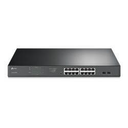 SWITCH TP-LINK  16 porturi Gigabit, 16 x POE 192W total power, 2 x SFP, carcasa metal TL-SG1218MPE (timbru verde 2 lei)