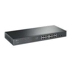 SWITCH TP-LINK  16 porturi Gigabit, 16 x POE 192W total power, 2 x SFP, carcasa metal TL-SG1218MPE (timbru verde 2 lei)