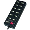 HUB extern LOGILINK, porturi USB: USB 2.0 x 13, conectare prin USB 2.0, alimentare retea 220 V, cablu 0.75 m, negru, "UA0126"  (