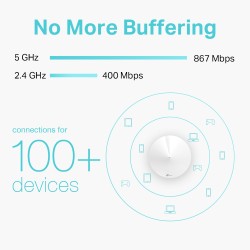 MESH TP-LINK, wireless, router AC1300, pt interior, 1300 Mbps, port LAN, WAN, 2.4 GHz | 5 GHz, antena interna x 4, standard 802.