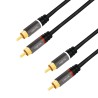 CABLU audio LOGILINK stereo (RCA T/T), 1.5m, conectori auriti, negru "CA1203" (timbru verde 0.18 lei)