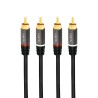 CABLU audio LOGILINK stereo (RCA T/T), 2m, conectori auriti, negru "CA1204" (timbru verde 0.08 lei)