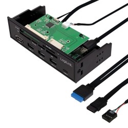 HUB intern LOGILINK, porturi USB: USB 3.0 x 3, USB Type C,conectare prin USB 2.0, S-ATA, alte porturi: SD, MicroSD, M2, MS, XD, 