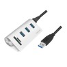 HUB extern LOGILINK, porturi USB: USB 3.0 x 3, conectare prin USB 3.0, alte porturi: SD, MicroSD, argintiu, "CR0045"  (timbru ve