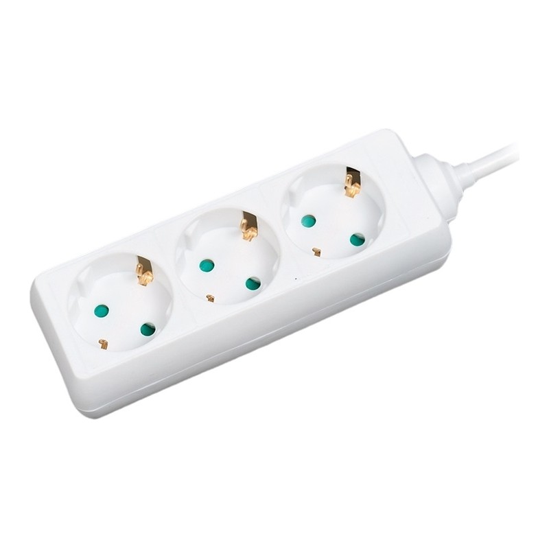 PRELUNGITOR LOGILINK, Schuko x 3, conectare prin Schuko (T), cablu 1.5 m, 16 A, protectie copii, alb, "LPS205" (timbru verde 0.1
