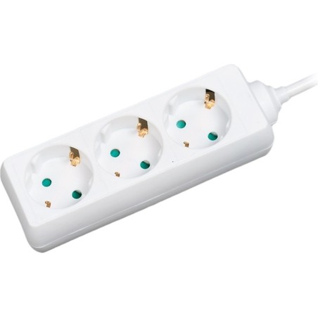 PRELUNGITOR LOGILINK, Schuko x 3, conectare prin Schuko (T), cablu 1.5 m, 16 A, protectie copii, alb, "LPS205" (timbru verde 0.1