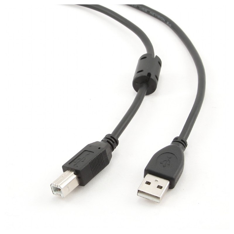 CABLU USB GEMBIRD pt. imprimanta, USB 2.0 (T) la USB 2.0 Type-B (T), 4.5m, premium, conectori auriti, black, "CCF-USB2-AMBM-15" 