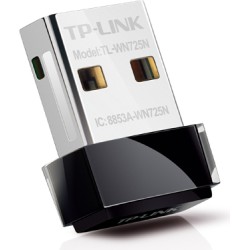ADAPTOR RETEA TP-LINK NANO, extern wireless 2.4 GHz, USB 2.0, port, 150 Mbps, antena interna x 1, "TL-WN725N" (timbru verde 0.18