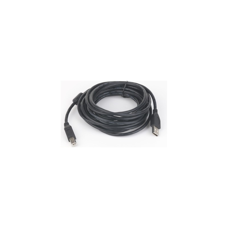 CABLU USB GEMBIRD pt. imprimanta, USB 2.0 (T) la USB 2.0 Type-B (T), 4.5m, conectori auriti, negru, "CCP-USB2-AMBM-15" (timbru v