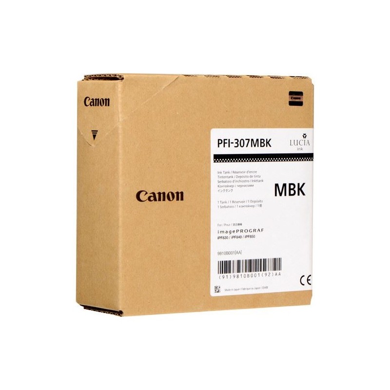Cartus Cerneala Original Canon Matte Black, PFI-307MB, pentru IPF 830|840|850, , (timbru verde 0.15 lei),NOPP, "CF9810B001AA"