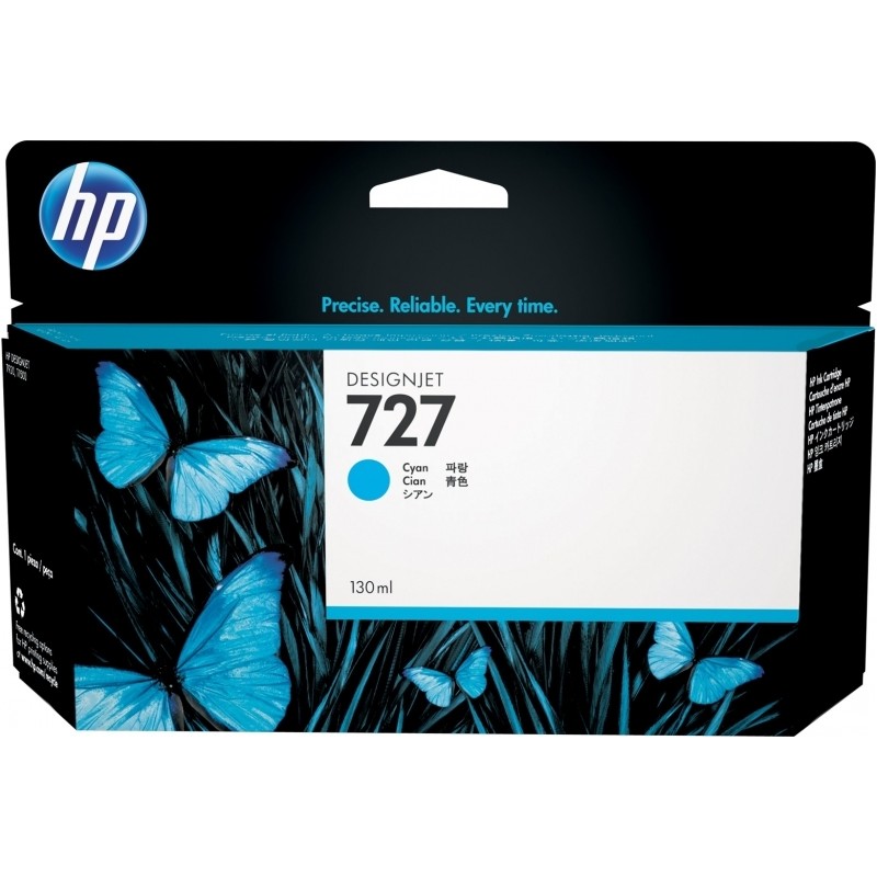 Cartus Cerneala Original HP Cyan, nr.727, pentru DesignJet T1500|T1530|T2500|T2530|T920, 130ml, (timbru verde 0.15 lei), "B3P19A