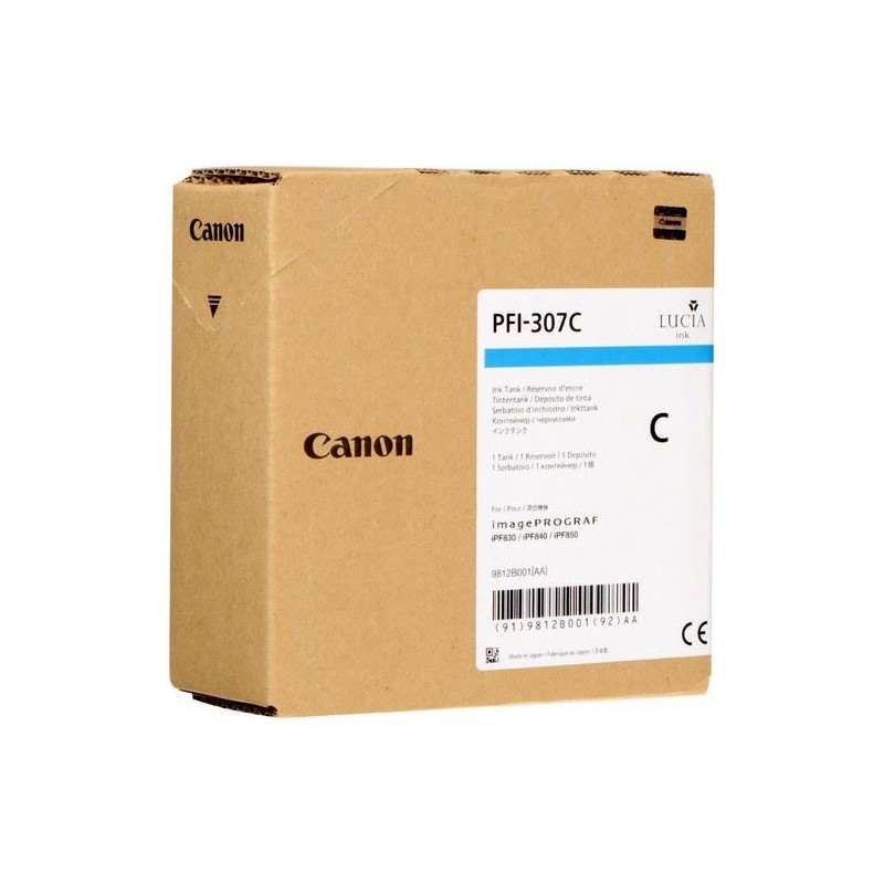 Cartus Cerneala Original Canon Cyan, PFI-307C, pentru IPF 830|840|850, 330ml, (timbru verde 0.15 lei),NOPP, "CF9812B001AA"