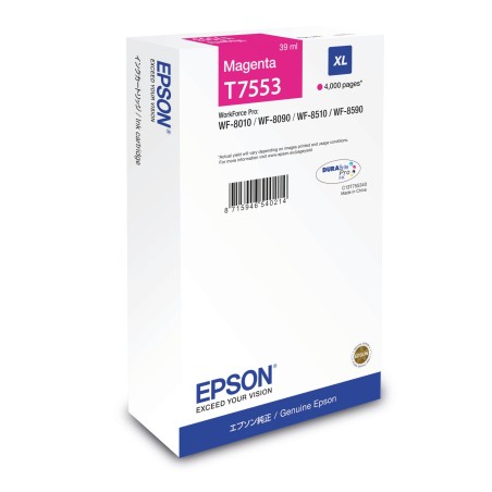 Cartus Cerneala Original Epson Magenta, T7553, pentru Workforce Pro WF-8010|8090|8510|8590, , (timbru verde 0.15 lei),  "C13T755