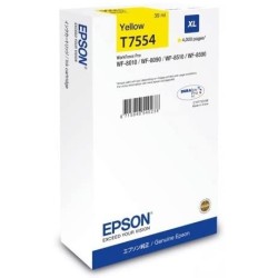 Cartus Cerneala Original Epson Yellow, T7554, pentru Workforce Pro WF-8010|8090|8510|8590, , (timbru verde 0.15 lei),  "C13T7554