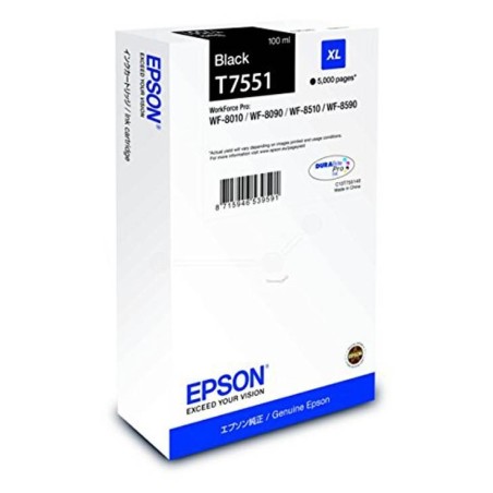 Cartus Cerneala Original Epson Black, T7551, pentru Workforce Pro WF-8010|8090|8510|8590, , (timbru verde 0.15 lei),  "C13T75514
