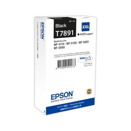Cartus Cerneala Original Epson Black, T7891, pentru Workforce Pro Wf-5620Dwf,  , (timbru verde 0.15 lei), "C13T789140"(RAPO)