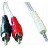 CABLU audio GEMBIRD stereo (3.5 mm jack la 2 x RCA), 2.5m "CCA-458-2.5M" (timbru verde 0.08 lei)