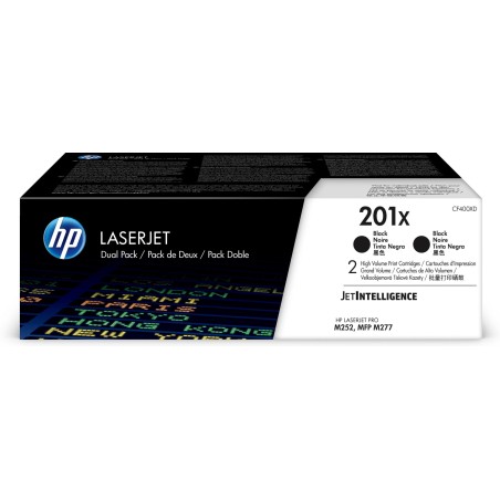 Dual-Pack Original HP Black, nr.201X, pentru Color LaserJet Pro M252|M274|M277, 8k, (timbru verde 1.2 lei) , "CF400XD"