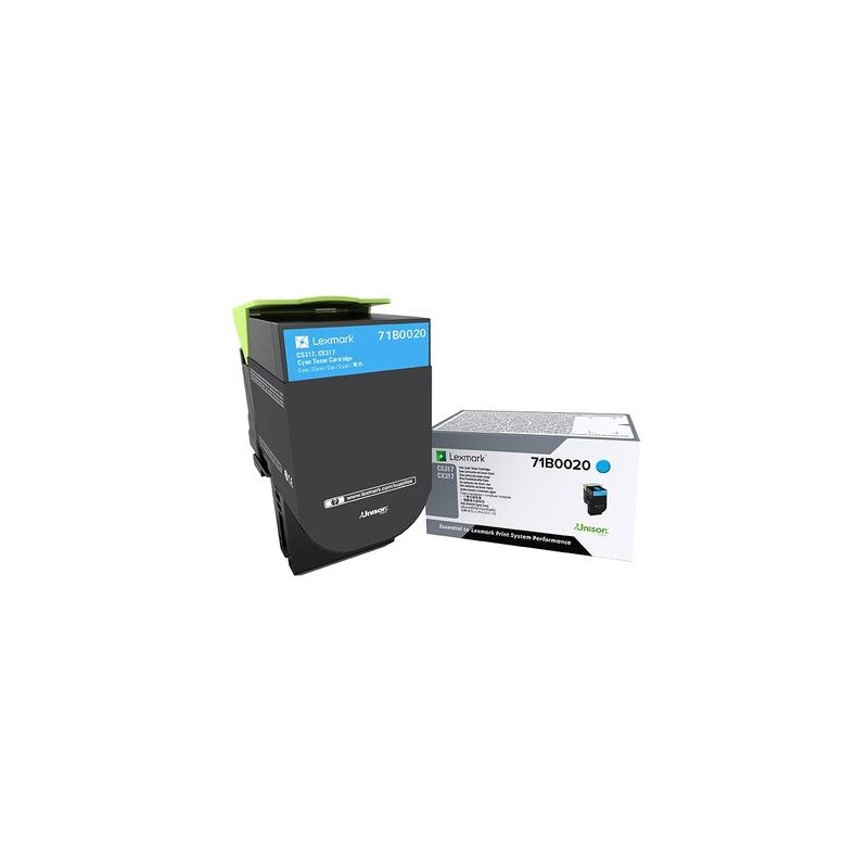 Toner Original Lexmark Cyan, 71B0020, pentru CX317|CS317|CX417|CS417|CS517|CX517, 2.3K, (timbru verde 1.2 lei) , "71B0020"