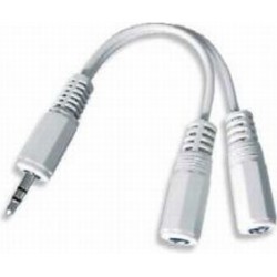 CABLU audio GEMBIRD Splitter stereo (1 x 3.5 mm jack T la 2 x 3.5 mm jack M), 10cm, alb "CCA-415W" (timbru verde 0.08 lei)