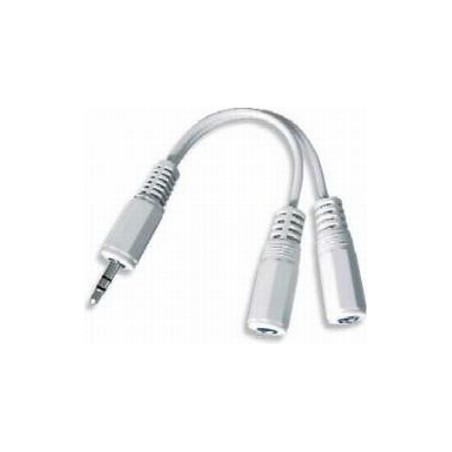 CABLU audio GEMBIRD Splitter stereo (1 x 3.5 mm jack T la 2 x 3.5 mm jack M), 10cm, alb "CCA-415W" (timbru verde 0.08 lei)
