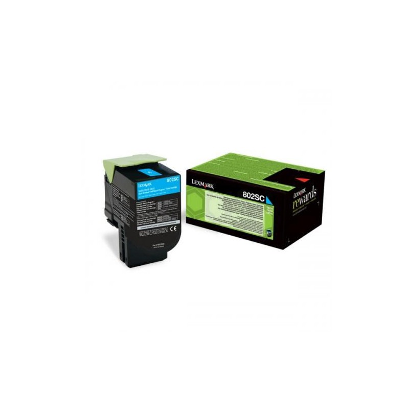 Toner Original Lexmark Cyan, 80C2SCE, pentru CX310|CX410|CX510, 2K, (timbru verde 1.2 lei) , "80C2SCE"