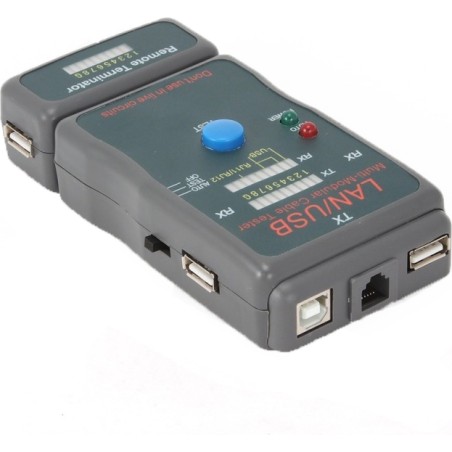 TESTER CABLU RETEA GEMBIRD pt. cablu UTP, STP si USB, baterie 9V neinclusa, "NCT-2" (timbru verde 0.8 lei)