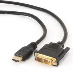 CABLU video GEMBIRD, adaptor HDMI (T) la DVI-D SL (T), 3m, conectori auriti, negru, "CC-HDMI-DVI-10" (timbru verde 0.8 lei)