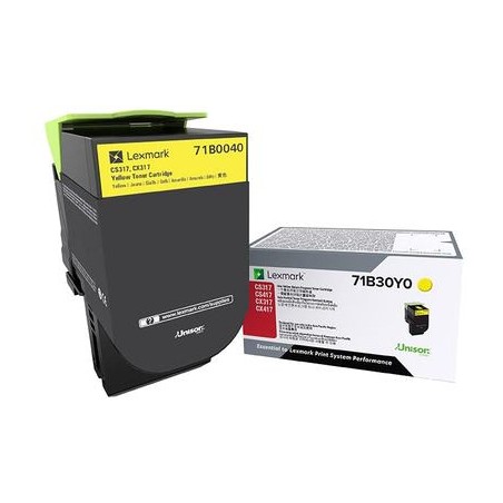 Toner Original Lexmark Yellow, 71B0040, pentru CX317|CS317|CX417|CS417|CS517|CX517, 2.3K, (timbru verde 1.2 lei) , "71B0040"