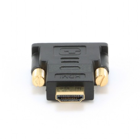ADAPTOR video GEMBIRD, HDMI (T) la DVI-D SL (T), conectori auriti, black, "A-HDMI-DVI-1" (timbru verde 0.08 lei)