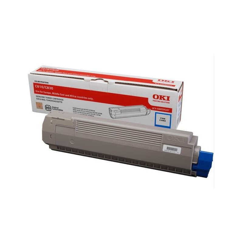 Toner Original OKI Cyan, 44059107, pentru C810|C830, 8K,"44059107"