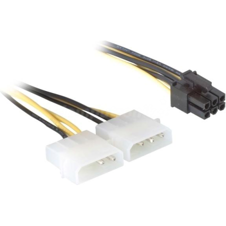 CABLU alimentare GEMBIRD, adaptor Molex la PCI-E, 2 x Molex la 1 x 6 pin PCI-E, "CC-PSU-6" (timbru verde 0.08 lei)