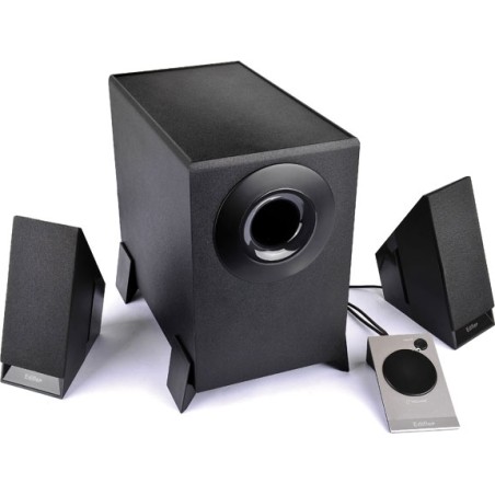 BOXE EDIFIER 2.1, RMS:8.5W(2x2W,1x4.5W),telecomanda pe fir,black;raport semnal-zgomot:85dBA,frecv rasp-sateliti:150Hz-20kHz,subw