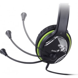 CASTI Genius, "HS-400A", cu fir, standard, utilizare multimedia, microfon pe brat, conectare prin Jack 3.5 mm x 2, negru, "31710