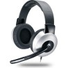 CASTI Genius, "HS-05A", cu fir, gaming, utilizare multimedia, microfon pe brat, conectare prin Jack 3.5 mm x 2, negru / argintiu