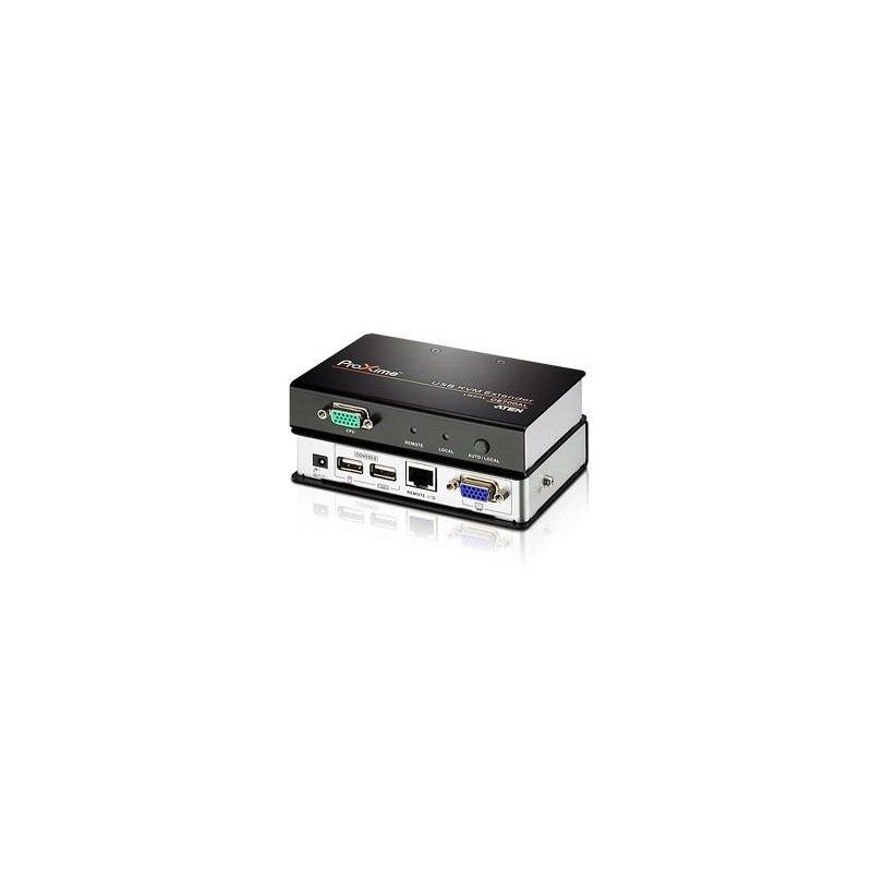 EXTENDER KVM ATEN acces PC de la distanta, conector tip VGA (M) | USB (M) x 2 | RJ-45 | SPHD-17 (M), "CE700A-AT-G" (timbru verde