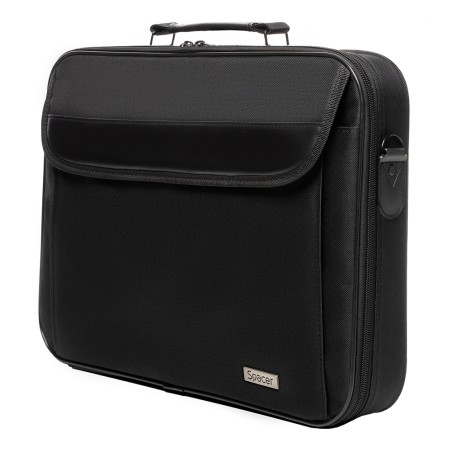 GEANTA SPACER, pt. notebook de max. 16", 1 compartiment, buzunar frontal, buzunar dorsal cu velcro,  waterproof,  nylon, negru, 