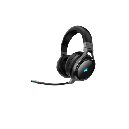 CASTI Corsair, "Virtuoso RGB", wireless, cu fir, gaming, utilizare multimedia, mic pe brat, detasabil, conectare prin 2.4 GHz(Wi