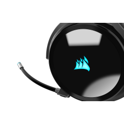 CASTI Corsair, "Virtuoso RGB", wireless, cu fir, gaming, utilizare multimedia, mic pe brat, detasabil, conectare prin 2.4 GHz(Wi