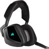 CASTI Corsair, "Void RGB Elite", wireless, gaming, utilizare multimedia, microfon pe brat, conectare prin 2.4 GHz (WiFi), negru,