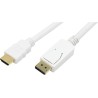 CABLU video LOGILINK, adaptor DisplayPort (T) la HDMI (T), 2m, conectori auriti, Full HD (1920 x 1080) la 60 Hz, alb, "CV0055" (