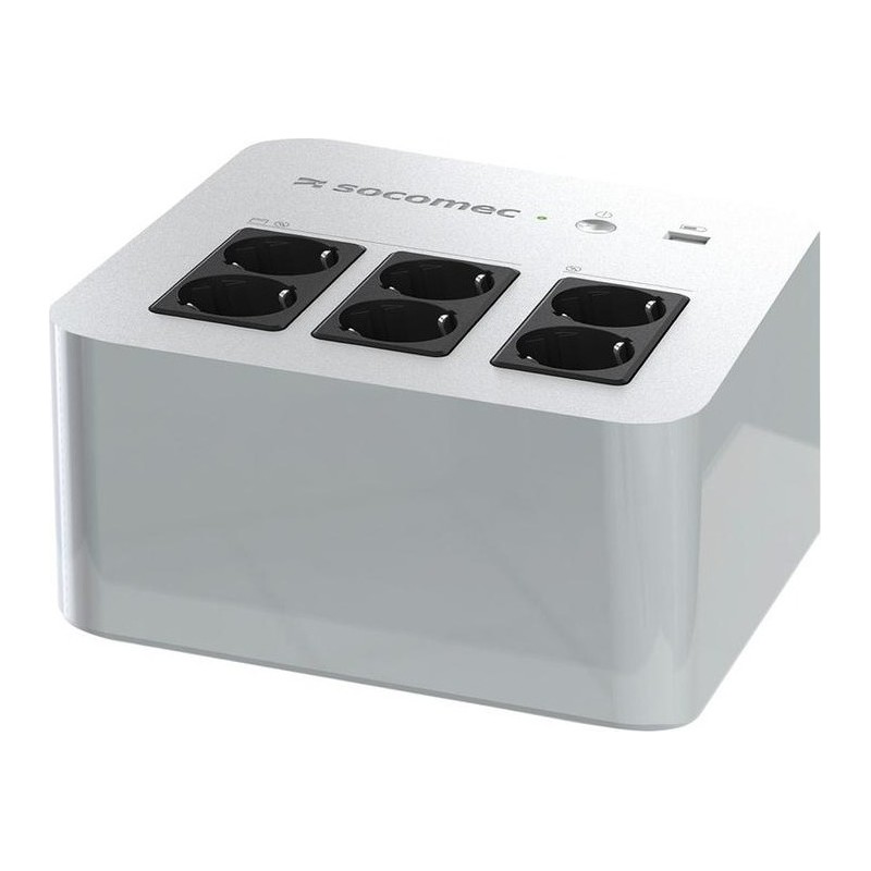 UPS SOCOMEC Line Int. mgmt,brick,800VA/ 480W,AVR,6xsocket Shucko,indicatie LED,1x12V/9A,Backup 20 min,incarcare 8h,conector USB,